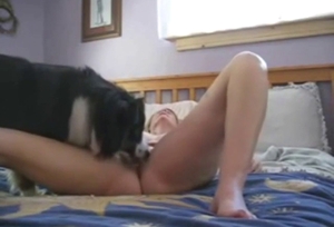 Loud moans and passionate action with a dog